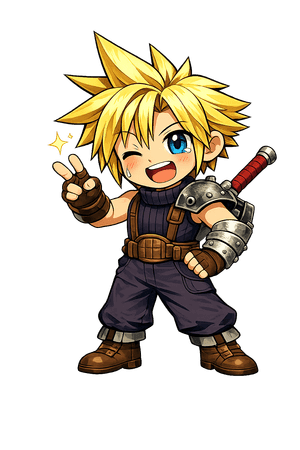 Cloud the Guild Navigator, a chibi NPC guide